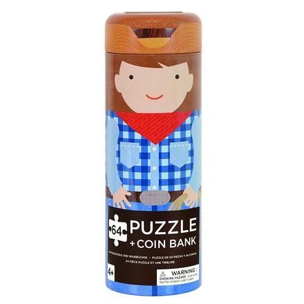 Petit Collage Tin Canister Jigsaw Puzzle, At The Ranch, Lot of 12
