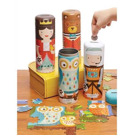 Petit Collage Tin Canister Jigsaw Puzzle, At The Ranch, Lot of 12