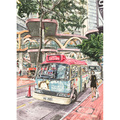  : Red Mini Bus - Art Print