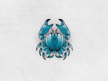 Tattoo design: Blue Crab
