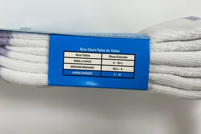 Fruit of the Loom White Girls Ankle Socks 3 Pair Large 50 QTY NEW