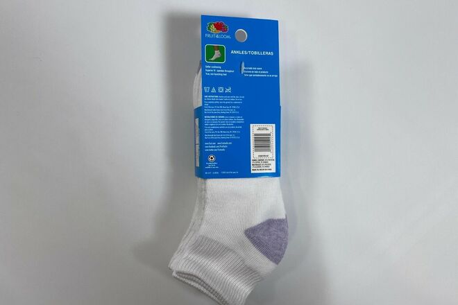 Fruit of the Loom White Girls Ankle Socks 3 Pair Large 50 QTY NEW