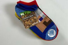 Buy Now: Boys Minecraft Multicolor Ankle Socks Mixed Sizes 50 QTY NEW!