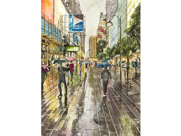  : Rainy day in Causeway Bay.– Art print