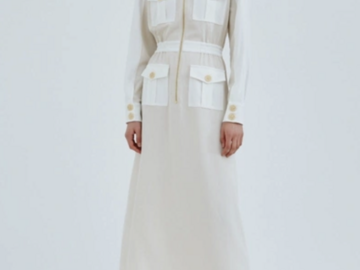 For Sale: C/MEO COLLECTIVE Immense Midi Dress Ecru W Ivory