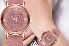 Buy Now: 35Pcs Ladies Leather Rhinestones Quartz Wristwatches