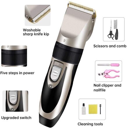 Rechargeable Low Noise Dog Pet Clippers Grooming Kit, Lot of 12
