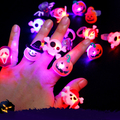 Buy Now: 100Pcs Halloween Ghost Skull Glowing Brooch Rings for Kids Gifts 