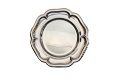 Vente: Plat de service rond 30 cm, en inox, an. 60/70