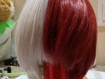 Selling with online payment: Red and white splitdyed todoroki wig w UA uniform 