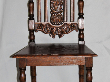 Selling: Vintage Solid Wood Hand Carved Chair