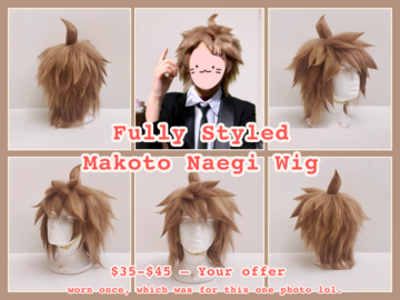 Selling with online payment: Makoto Naegi Fully Styled Wig Danganronpa