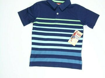 Buy Now: Boys Wrangler Navy Blue Stripe Polo Shirt Mixed Sizes 20 QTY NEW 
