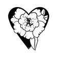 Tattoo design: Peony Heart