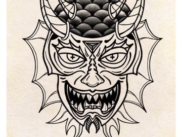 Tattoo design: Trad Mask