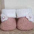 Vente au détail: Chaussons bébé fille 0-3 mois rose et blanc