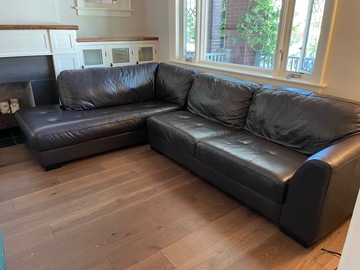 Selling: Brown Leather Sofa/Sectional (Urban Barn)