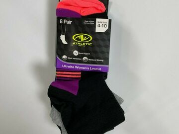 Bulk Lots: Womens Athletic Works Multicolor Lowcut Socks 30 QTY NEW!