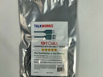 Buy Now: Talk Works 10 ft Nylon Braided USB to USB-C Cable  30 QTY NEW!