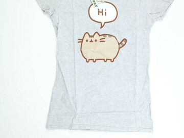 Liquidation & Wholesale Lot: Women's Pusheen Heather Gray Cat T-Shirt Medium 15 QTY NEW!