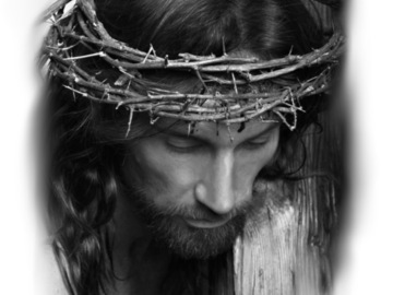 Tattoo design: Christ with crown of thorns