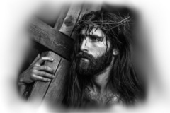 Tattoo design: Christ bearing the cross