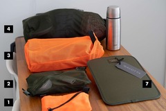 Til leie (per uke): Savotta rolltop mesh bag & trinket pouch säilytyspussit 6 kpl