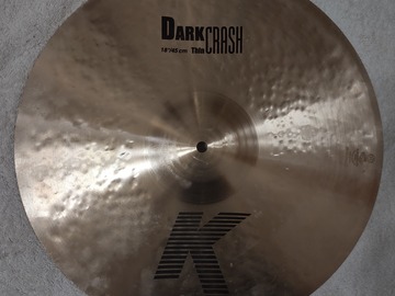 Selling with online payment: Zildjian K 18" Dark Thin Crash Cymbal