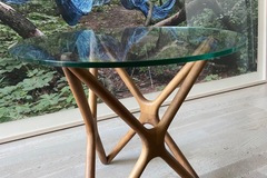Selling: Nuevo Star End Table (Glass with walnut base)