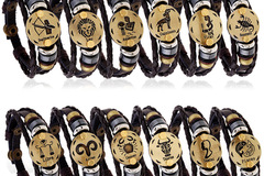 Comprar ahora: 120X 12 Constellation Multilayer Weave Leather Bracelets