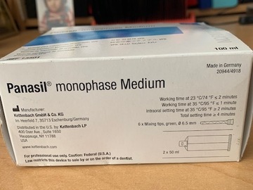 Nieuwe apparatuur: Panasil monophase medium, 100 ml