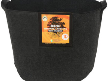  : Gro Pro Essential Round Fabric Pot w/ Handles 10 Gallon - Black