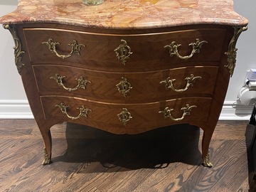 Selling: Antique French Inlaid Bombe Commode
