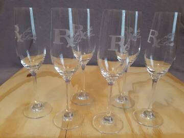 Selling: Rx for Love Champagne/Wine Glasses-Set of 6-8 oz