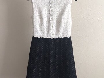 For Rent: Ted Baker Navy and White lace flower detail dress 