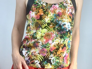 Selling: Tropical Print Cut-out Top
