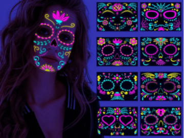 Buy Now: 40Pcs Halloween Masquerade Party Fluorescent  Face Sticker  
