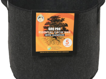  : Gro Pro Essential Round Fabric Pot w/ Handles 5 Gallon - Black
