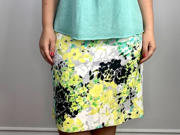 Selling: Bright Botanical Pencil Skirt