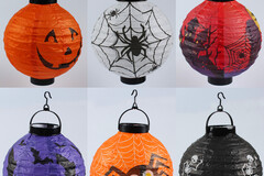 Comprar ahora: 90pcs Halloween Pumpkin Paper Lantern Glowing Lantern Pendant