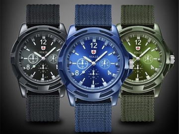 Buy Now: 30Pcs Military Men's Fabric Canvas Strap Quartz Watches