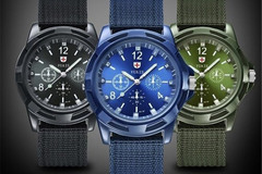 Comprar ahora: 30Pcs Military Men's Fabric Canvas Strap Quartz Watches