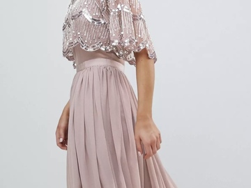 For Sale: Embellished Crop Top Midi Dress