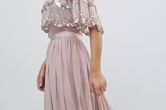 For Sale: Embellished Crop Top Midi Dress