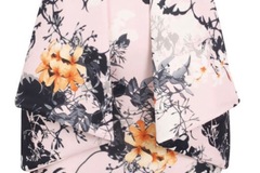 For Sale: Strapless Floral Peplum Midi Dress
