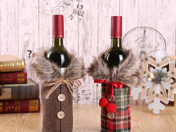 Buy Now: 50pcs cartoon Christmas decorations red wine bottle bag