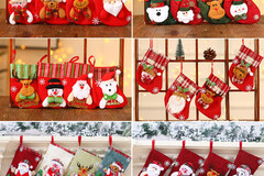 Buy Now: 100pcs Cartoon Christmas socks gift bag pendant candy bag 