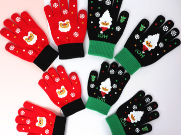 Buy Now: 50pairs of Christmas gloves kids five-finger touch-screen glove