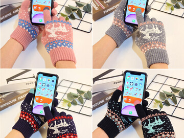 Comprar ahora: 50 pairs of Christmas gloves warm touch-screen finger fawn gloves