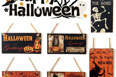 Buy Now: 180PCS Halloween Wooden Sign Pumpkin-shaped Wooden Sign